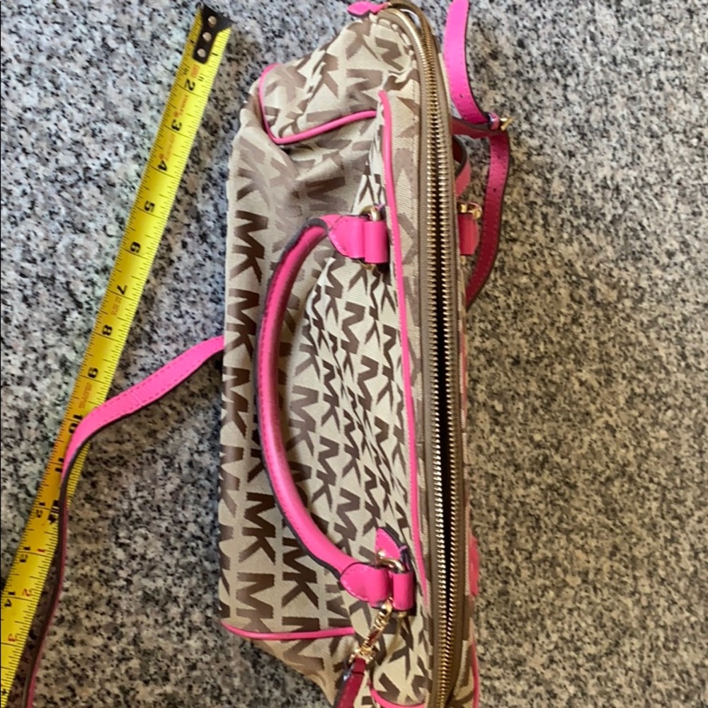 Michael Kors pink, tan and brown purse - Picture 8 of 9